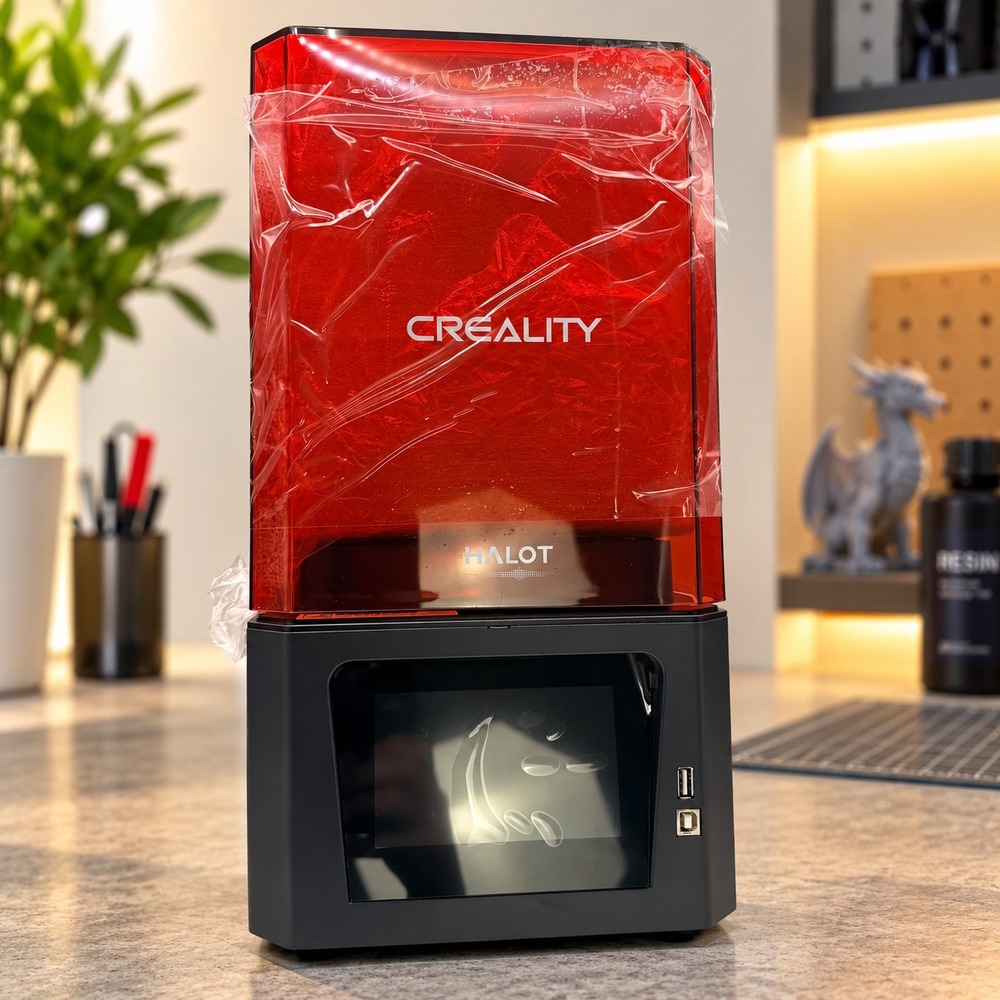 Creality Halot Resin 3D Printer Red and Black with Touchscreen and Accessories